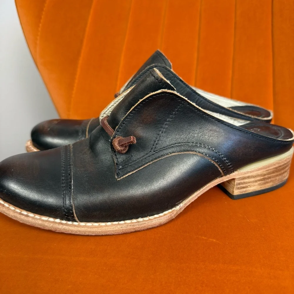 Freebird by Steven Black Leather Slip-On Mules - Picture 2 of 7